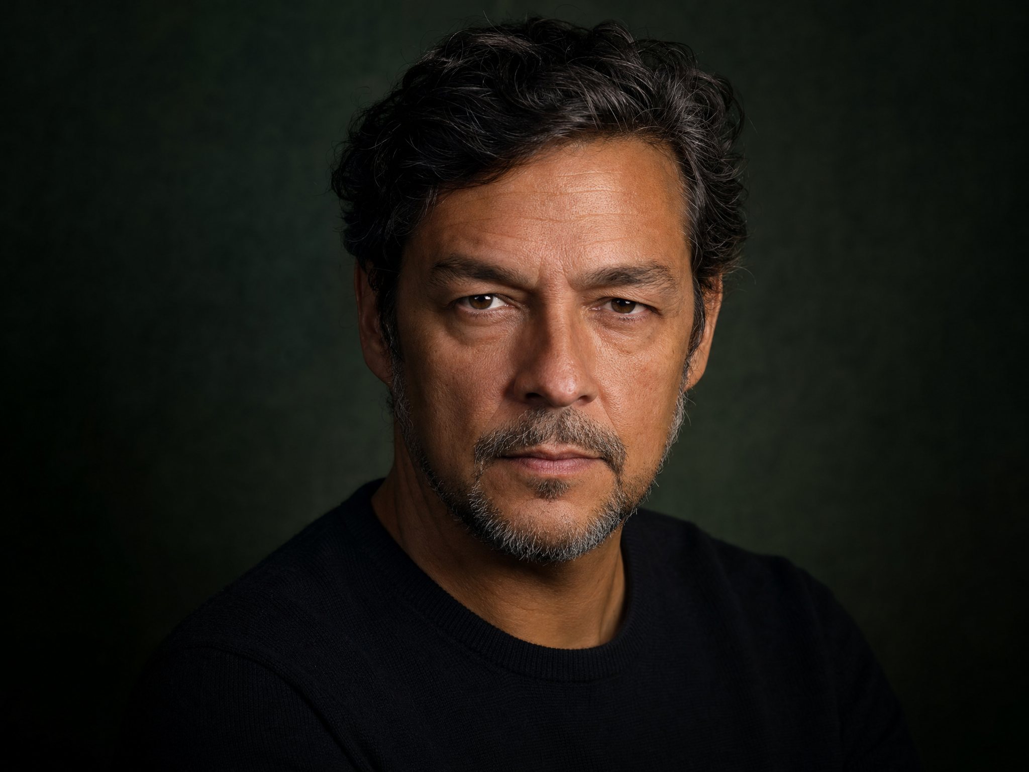 Featured author, an organizational consultant, against a deep green studio backdrop
